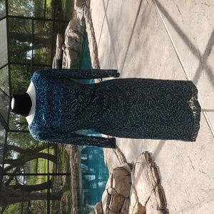Jessica Howard teal blue sequined party dress